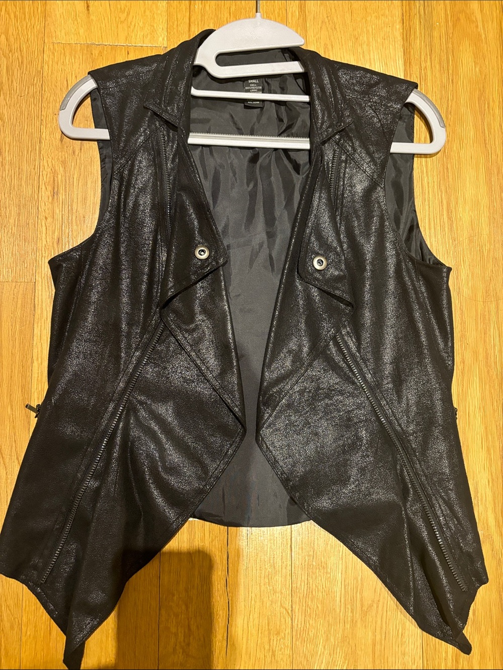INC International Concepts Black Sleeveless Draped Vest